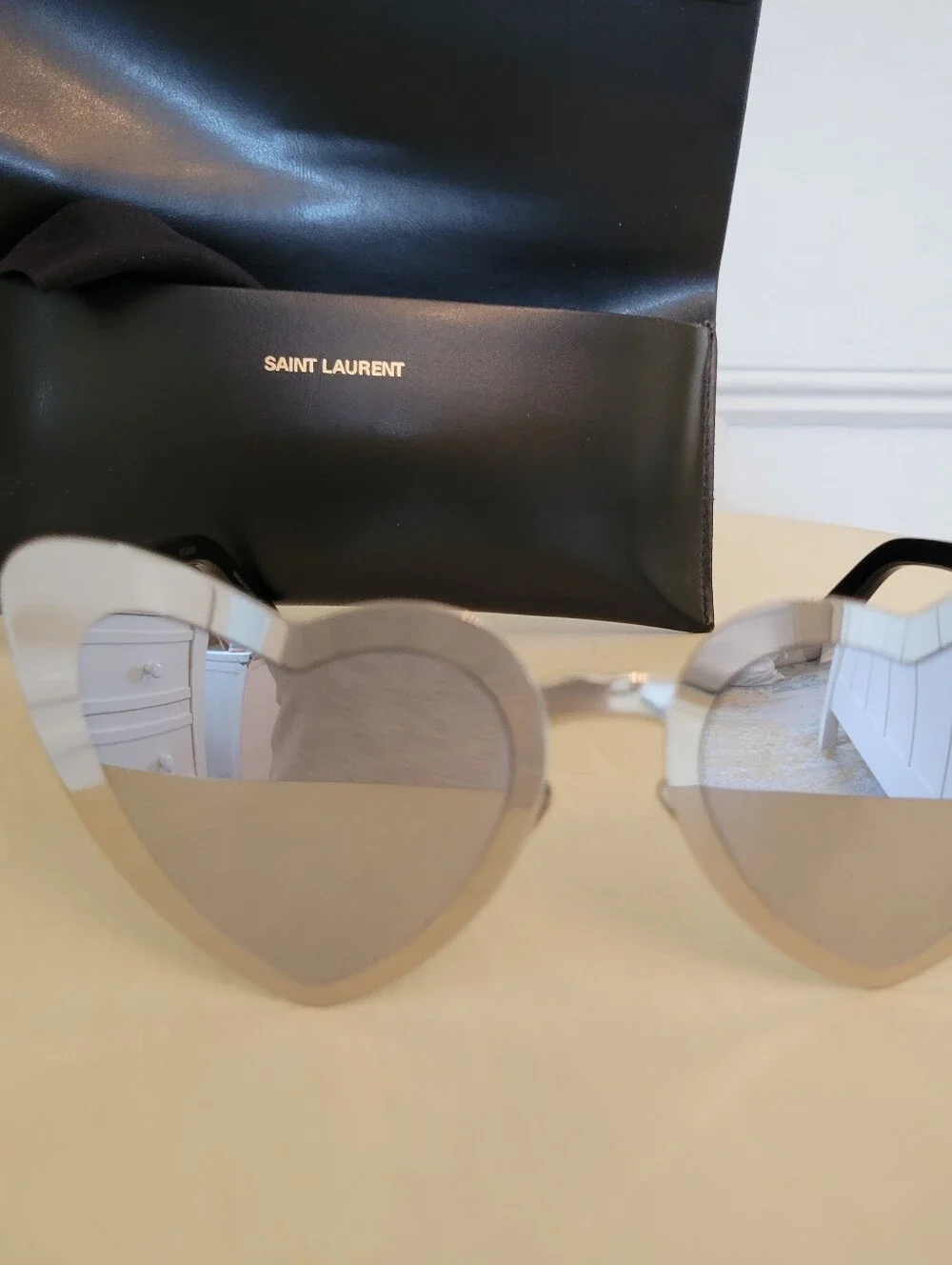 Saint Laurent Loulou Silver Mirror Chrome Women’s Sunglasses - Like New!